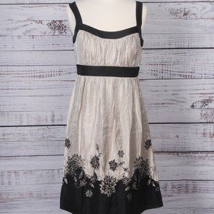 SL Fashions Metallic Champagne Dress, Size 8